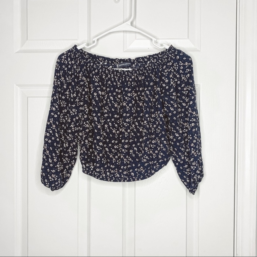 Brandy Melville off the shoulder floral boho top - Picture 1 of 4